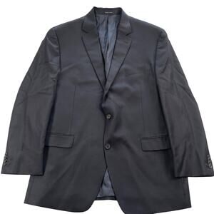 Michael Kors Blazer Mens 46R Solid Navy 100% Wool Two Button Dual Vent